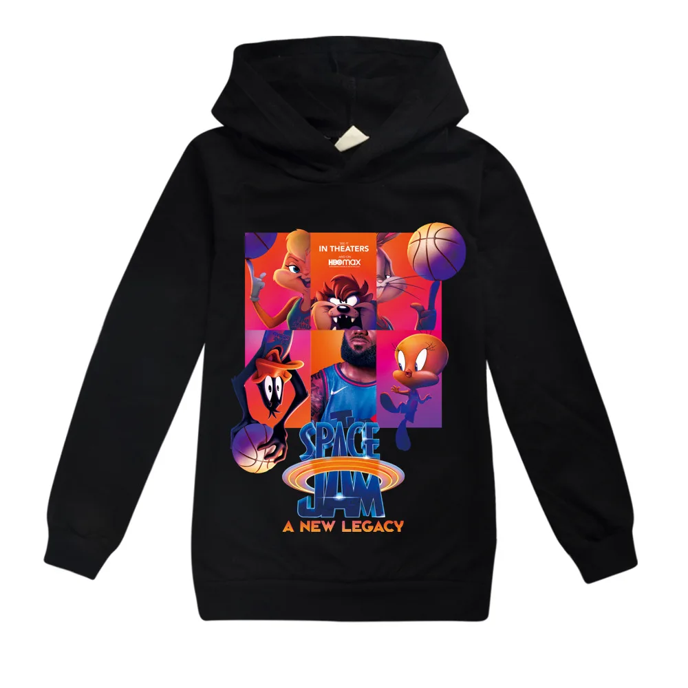 021 New Space Jam 2 Sweatshirts Kids T Shirts Tops Sportswear Baby Clothes Girls Hoodie T Shirt Autumn Jacket Children Clothing hoodies for a boy