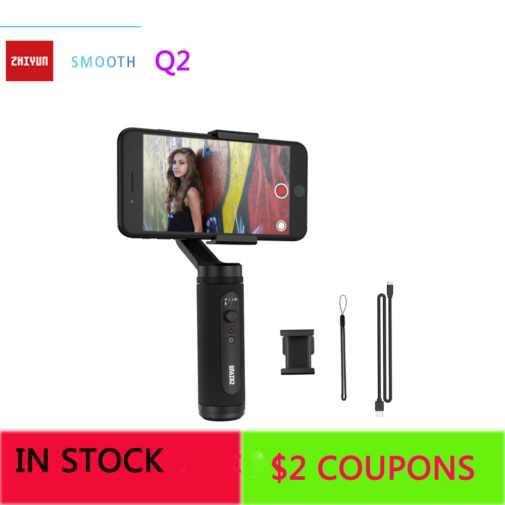 

Zhiyun Smooth Q 3-Axis Handheld Gimbal Portable Stabilizer for iPhone 7 6 6s + Smooth Plate suit for Gopro Hero 5 4 3 4 color
