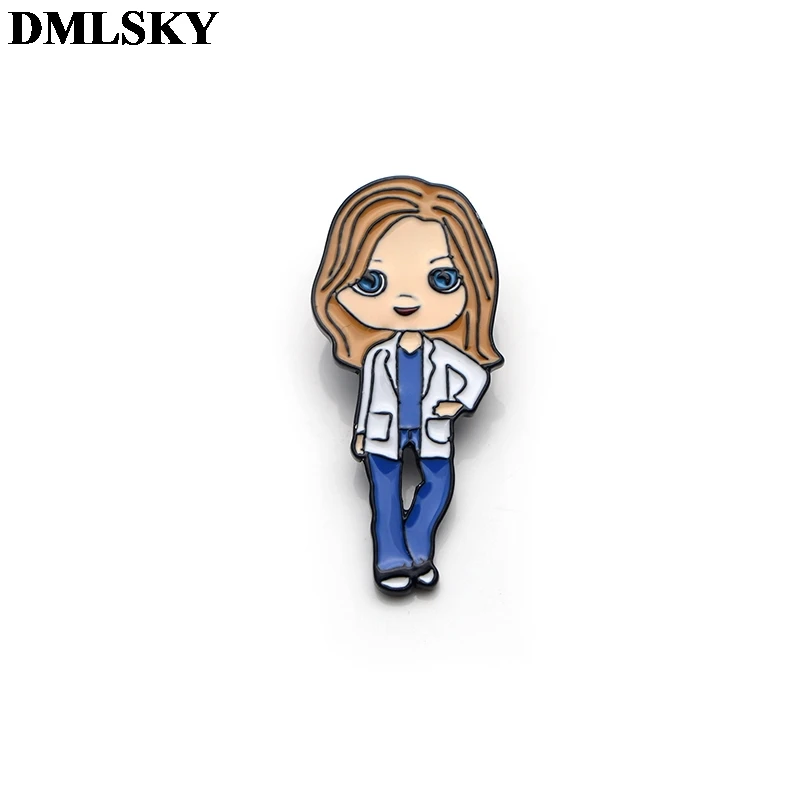 DMLSKY GREYS Anatomy ТВ-шоу металлические булавки броши Доктор Медсестры Брошь микроскоп первой помощи комплект украшений рюкзак значки M3883