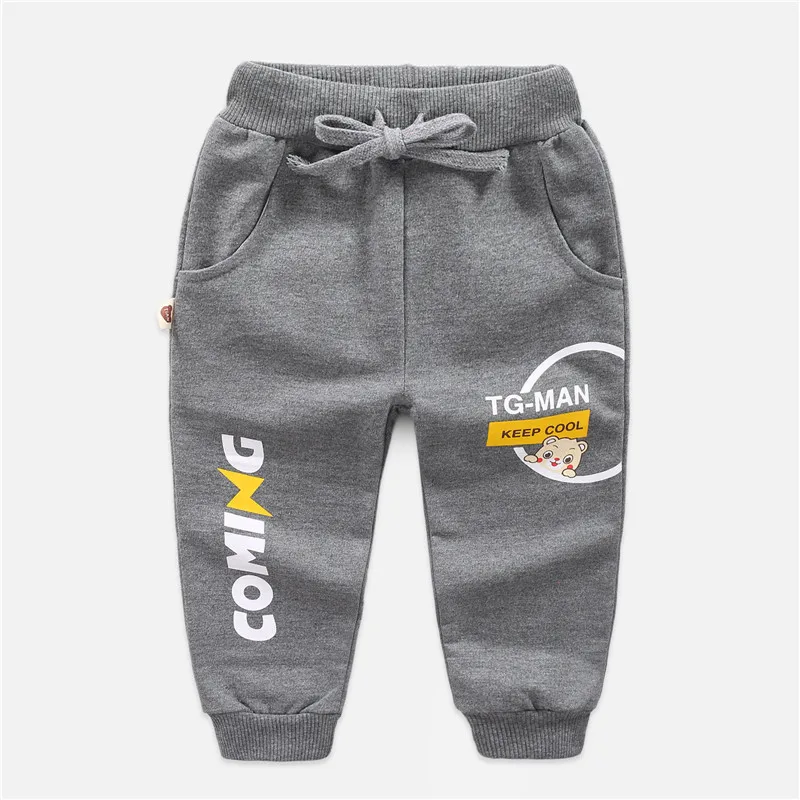 New Warm Velvet Pants for 24M-8Y Solid Boys Girls Casual Sport Pants Jogging Enfant Kids Children Trousers Boy Pants Kids - Цвет: Темно-серый