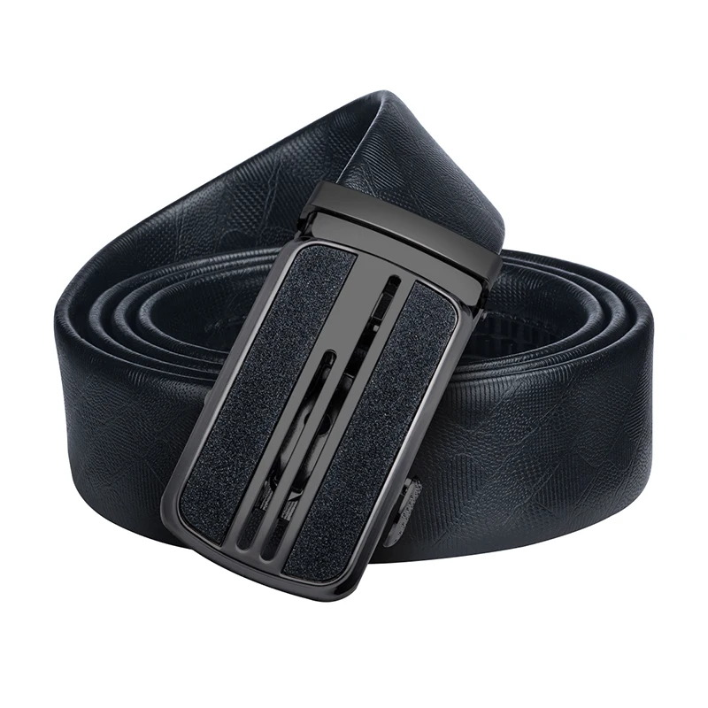 DK-0009-DE-A Hi-Tie 3+ 2 Подарочный набор ремней в коробке, мужской черный ремень из натуральной кожи, брендовый дизайнерский автоматический ремень с пряжками, металлический ремень для мужчин s - Цвет: DK-0009-DE-A