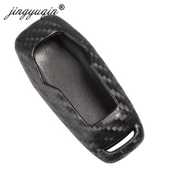 Keyforkess Cover per chiave automatica in Silicone morbido in fibra di carbonio per Ford Lincoln Escape Explorer Flex Flex Taurus Fusion Car Styling - Jingyuqin Cover per chiave automatica in Silicone morbido in fibra di carbonio per Ford Lincoln