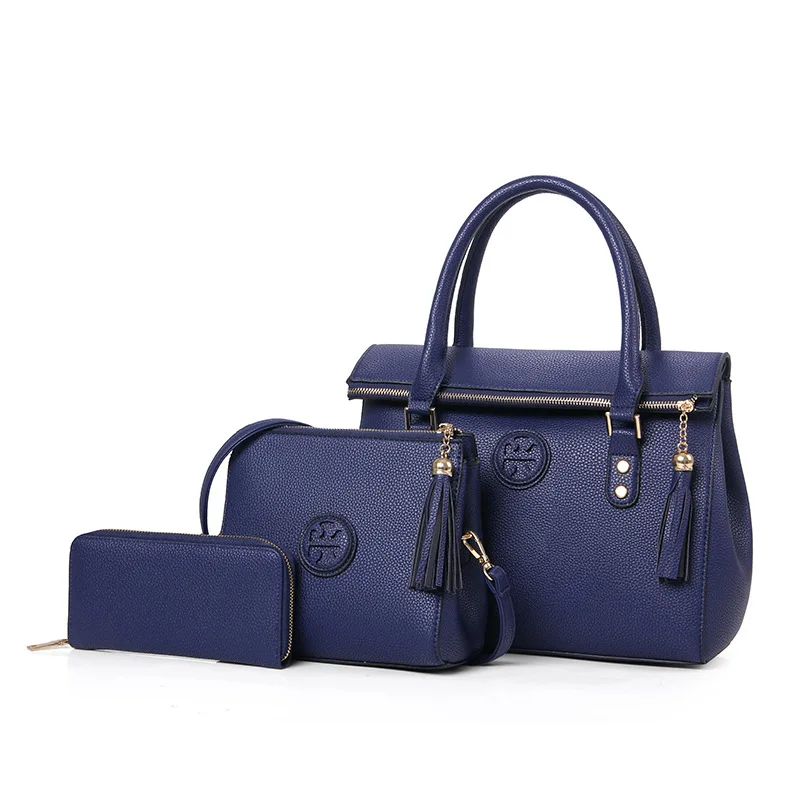 

2016 New Style WOMEN'S Bag Europe And America Fashion Solid Color Embossed Leather Different Size Bags Three-piece Set a Generat