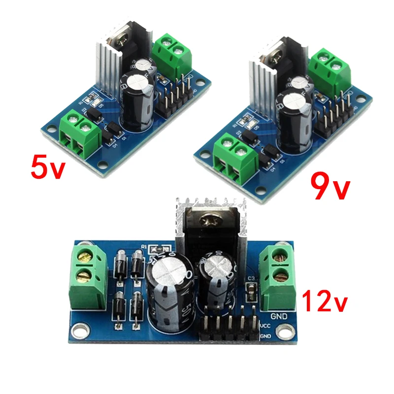 LM7805 LM7809 LM7812 модуль питания с тремя клеммами регулятора напряжения