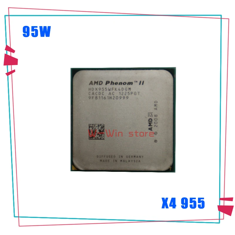

AMD Phenom II X4 955 95W Quad-Core DeskTop CPU HDX955WFK4DGM Socket AM3 938pi