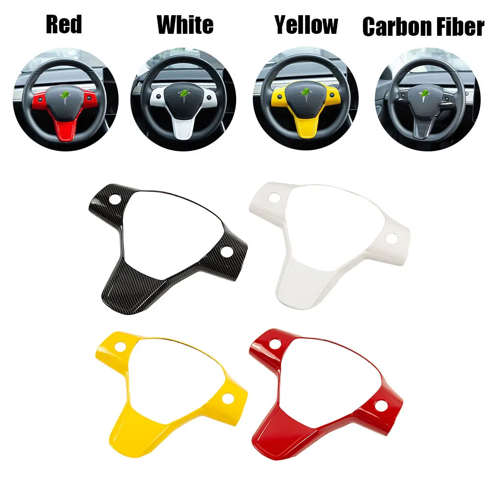 

For Tesla Model 3 model y Car Steering Wheel Decorative Patch Carbon Fiber ABS Decorative Accessories Model Three modely