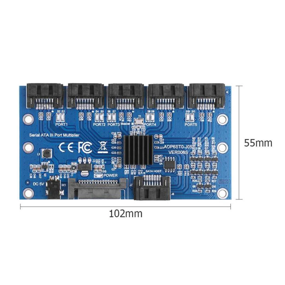 SATA3.0 Мини Профессиональный адаптер для материнской платы плата расширения 7pin контроллер Аксессуары 1 до 5 Порт настольный ПК Riser Multiplier