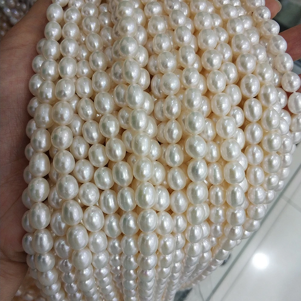 5 strands 15/" 8-10×6-7mm deep green baroque freswater pearl wholesale beads