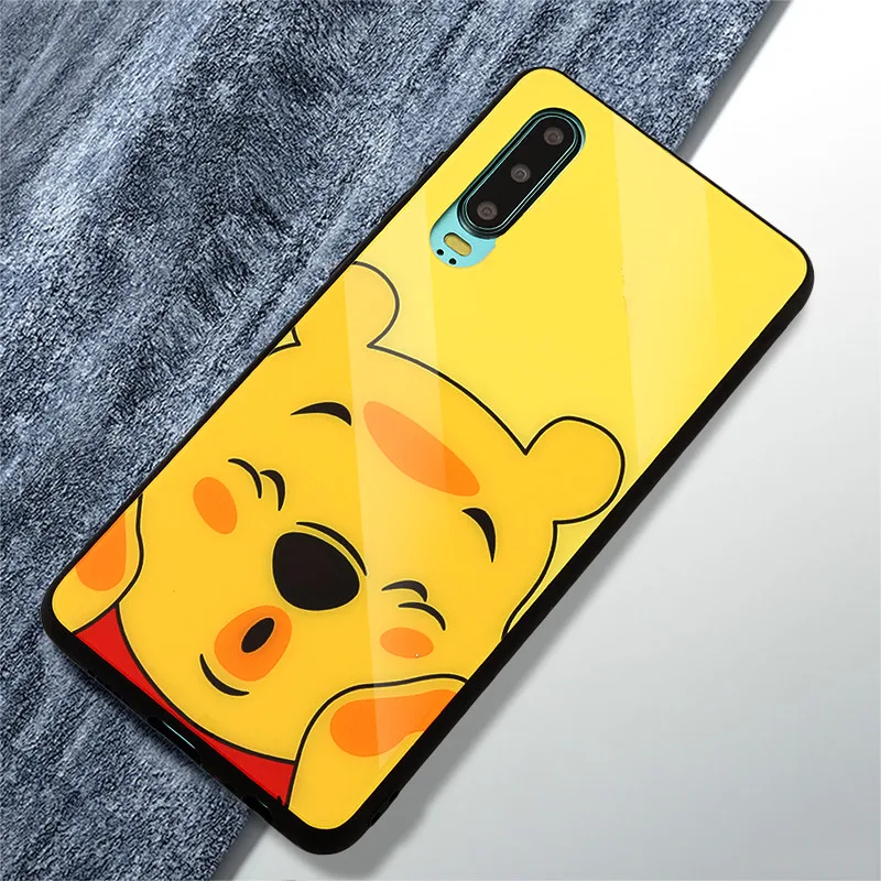 

Winnie Tempered Glass Case for Xiaomi Redmi Note 7 4 5 6 Xiomi Xaomi 6 6a 5a 5 Plus Mi 8 Lite 9 A2 The Cartoon Women Pooh Cover