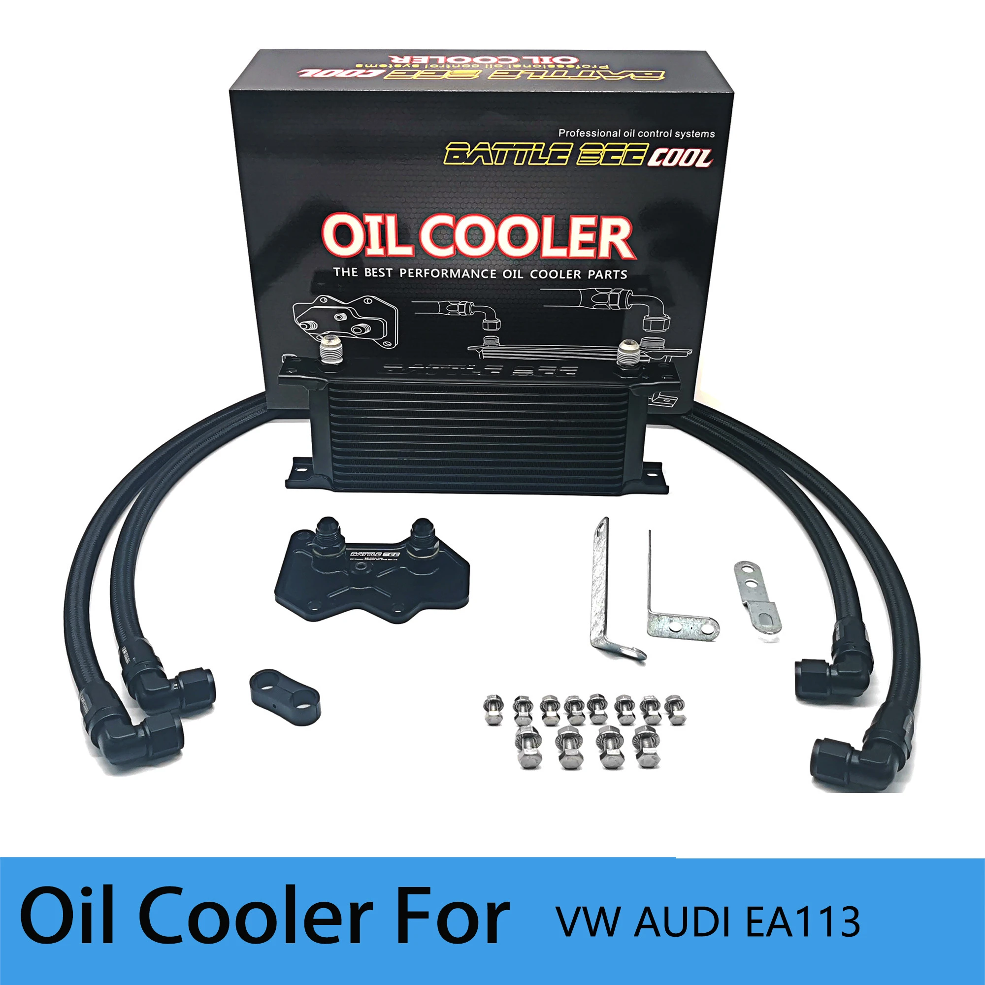 1 Set Battle Bee Oil Cooler Kit For Vw Golf Mk5 Mk6 1.4tsi Ea111 Engine Black Oil Cooler Oil