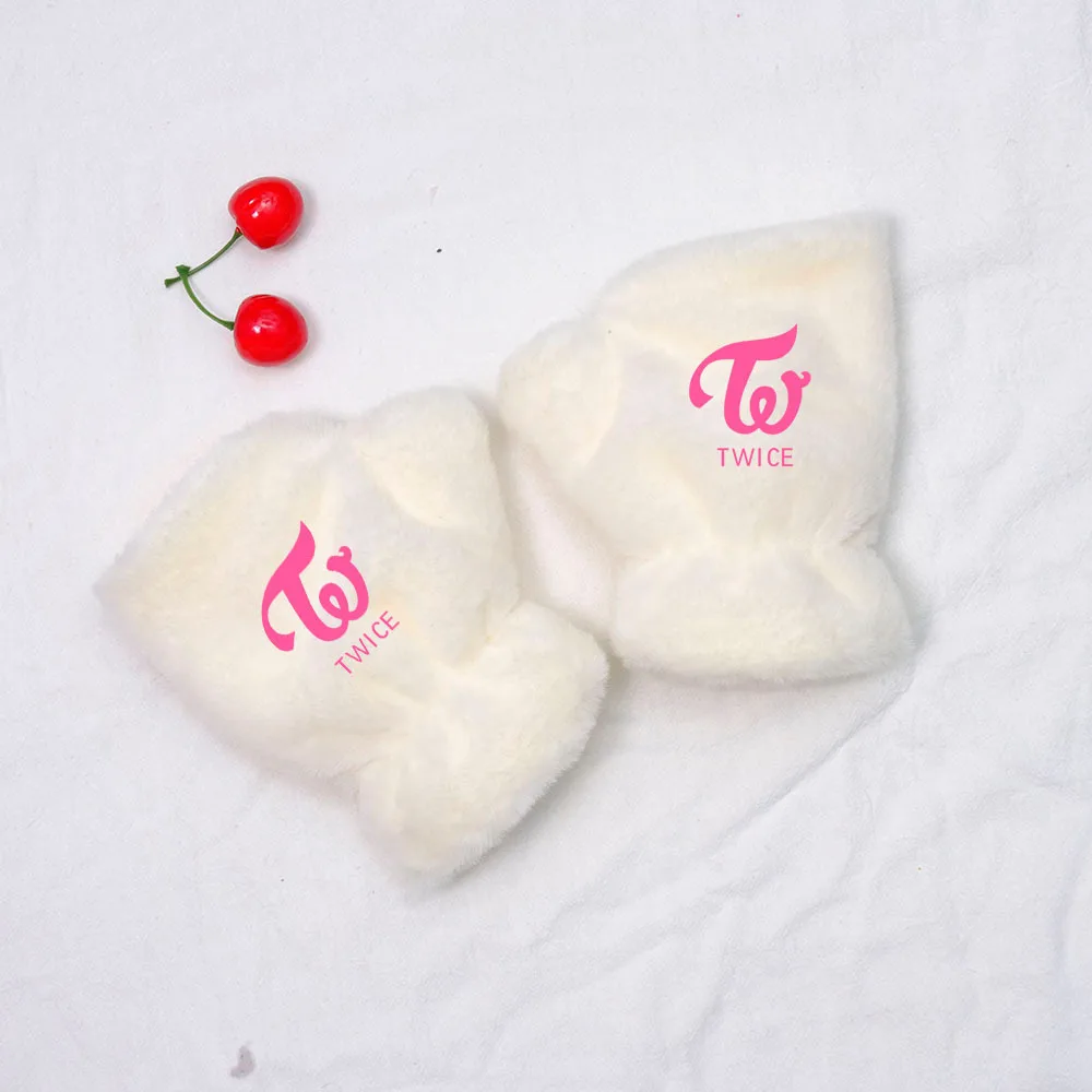 Kpop SEVENTEEN перчатки, два раза меховые перчатки, зимние перчатки, женские перчатки без пальцев, милые плюшевые перчатки с кроликом, сохраняющие