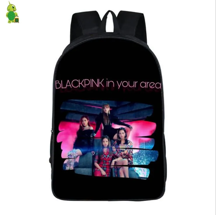Kpop Черный Розовый Рюкзак Школьные сумки для подростков мальчиков девочек Jisoo/Jennie/Rose/Lisa дорожные сумки Повседневный рюкзак для ноутбука - Цвет: 6