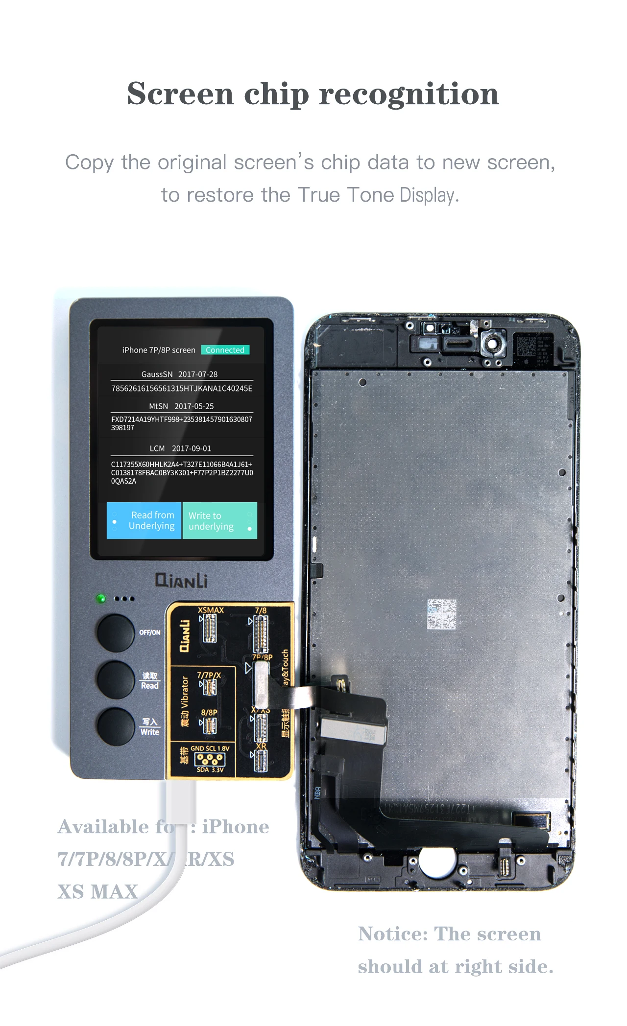 QIANLI iCopy Plus ЖК-экран фотометр для iphone 7 8 8P X XR XS Max Фоточувствительный цвет батарея ремонт программист