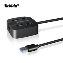 Kebidu 4 порта USB концентратор 3,0 высокоскоростной 5 Гбит/с USB разветвитель адаптер для настольного ноутбука с держателем телефона для телефона планшета ПК ноутбука