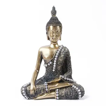 

Vintage Diamante Buddha Statue India Buddha Sculpture Hindu Fengshui Figurine Meditation Miniature Home Decoration Accessories