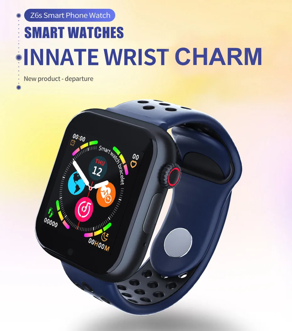 Z6S Смарт-часы Bluetooth Horloge Ondersteunt Android телефон Sim-kaart камера Сенсорный экран SIM TFCard Sport Klok