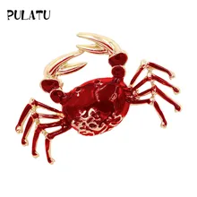 Стиль, модная брошь, краб, животное, мультфильм, сплав, цвет, капля масла, брошь, изысканная, с эмалью, брошь