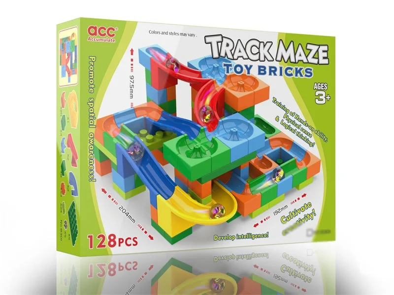 Children Educational Building Blocks Large Particles DIY Camera Track Maze Ball Bearing Building Blocks Toy Assembled Fight Inse