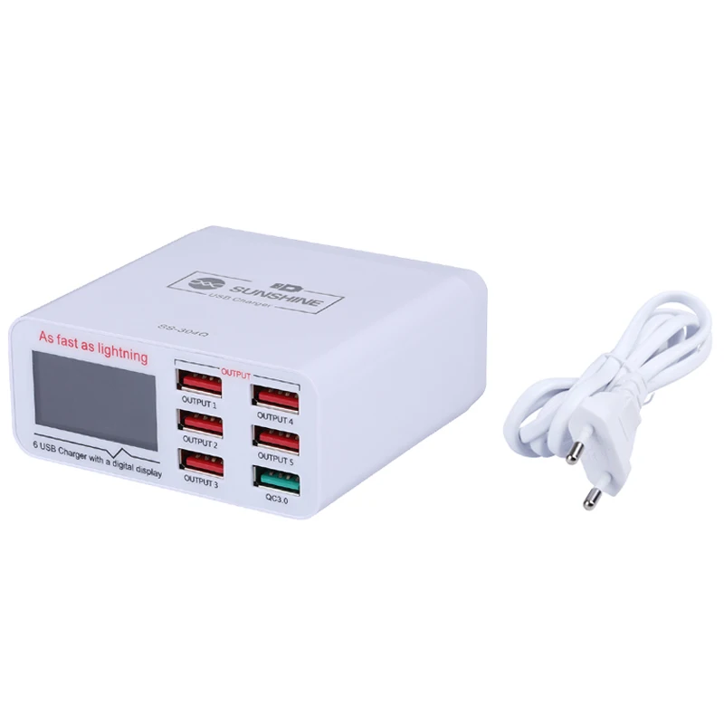 Многопортовый USB быстрое зарядное устройство телефон Ремонт Инструменты для iPhone iPad samsung смартфон набор инструментов для ремонта Outillage AC100-240V - Цвет: EU Plug