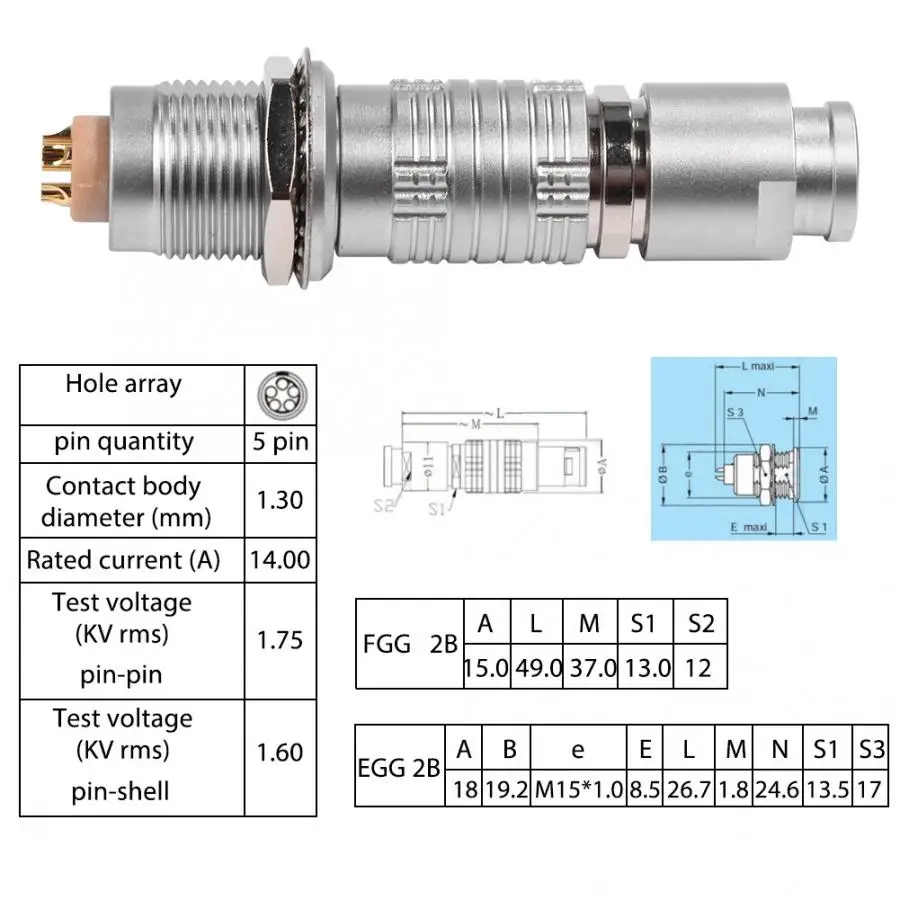 FGG яйцо 2B 5 Pin круговой металлический авиационный разъем для СОЕДИНИТЕЛЬ прибора