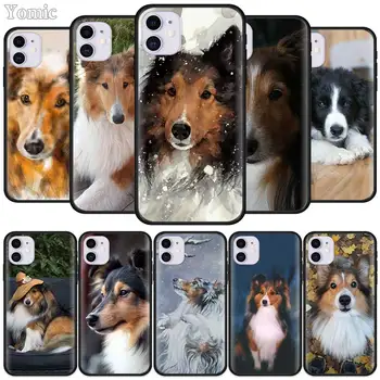 

Funny Animal Sheltie Dog Case for Apple iPhone 11 Pro X XR XS MAX 8 7 6 6S Plus 5 5S SE Black Soft Silicone Phone Cover Shell