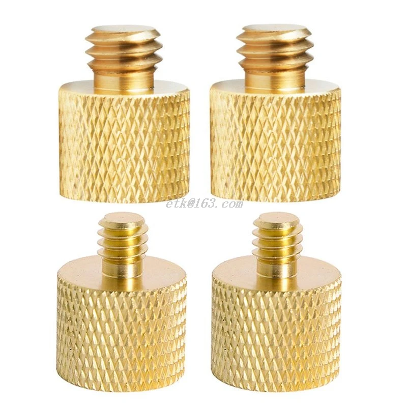 Cobre puro 1/4 hembra a 3/8 macho hilo trípode 1/4 macho a 3/8 reductor hembra Tornillo de montaje para luz Photofraph