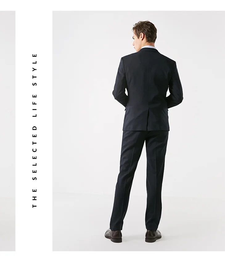 Отборные мужские шерсть чистый цвет классический костюм брюки T | 41916C501