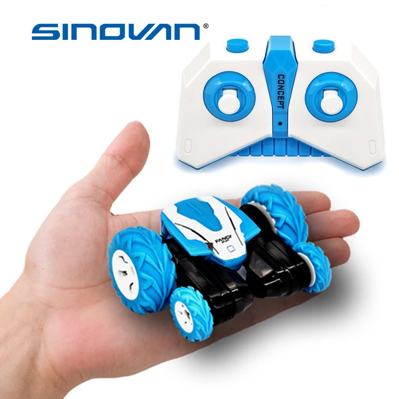 Sinovan-Mini coche a Control remoto para niños, 2,4G, 4 canales, trucos de deformación, Buggy, coche a Control remoto, coche con tapa de 360 grados, juguetes azules