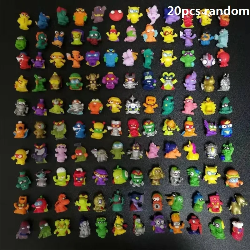 10-20 штук, супергерои Zomlings, аниме куклы, золото, серебро, животное, мусор, кукла 3 см, резиновая модель, фигурки, игрушки для детей, рождественский подарок - Цвет: 20pcs random