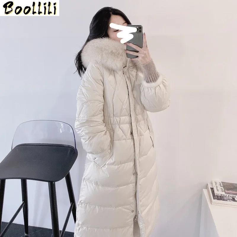 

Duck Boollili White Down Jacket Women Clothes 2023 Winter Coat Women Korean Fox Fur Collar Puffer Jacket Women Warm Parka