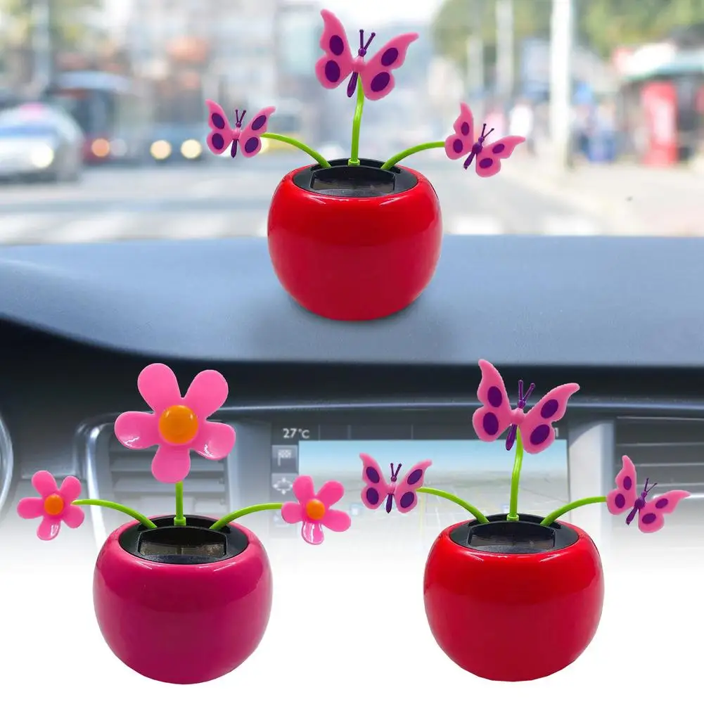 New Fashion Solar Dancing Toy Butterfly Safflower Swinging Dashboard Ornament Kids Gift Auto Interior Home Decor Accessories | Автомобили