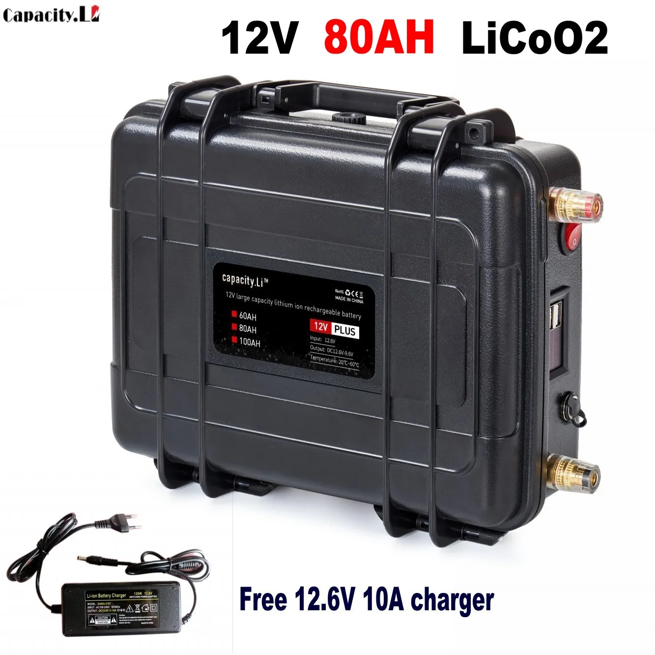 12v 80ah Lithium Battery Rechargeable Battery Pack Terminal For Outdoor 