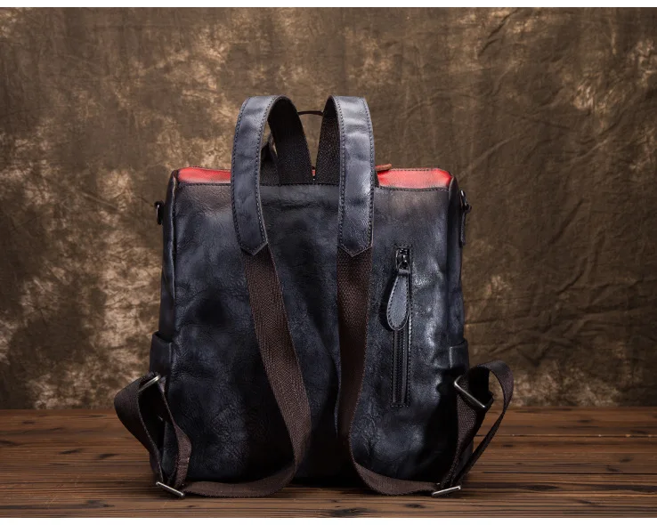Натуральный Матовый кожаный рюкзак для женщин, винтажный повседневный рюкзак из натуральной кожи, женский дизайнерский ранец из воловьей кожи