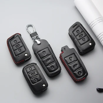 

Car Leather Key Case Cover For 17 New Magotan Golf Passat Tourette LaVida Bora Car Accessories