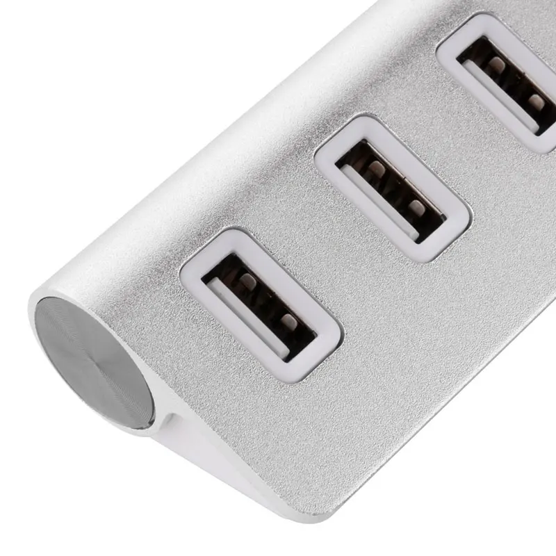 Mosible алюминиевый usb-хаб 2,0 адаптер Мульти USB разветвитель портативные концентраторы USB 4 порта серебро для ноутбука ПК компьютер использования