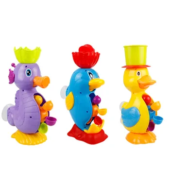 

Bath Toys Kids Shower Cute Yellow Duck Waterwheel Toys Baby Faucet Bathing Water Spray Tool Dabbling Toy Dropshipping