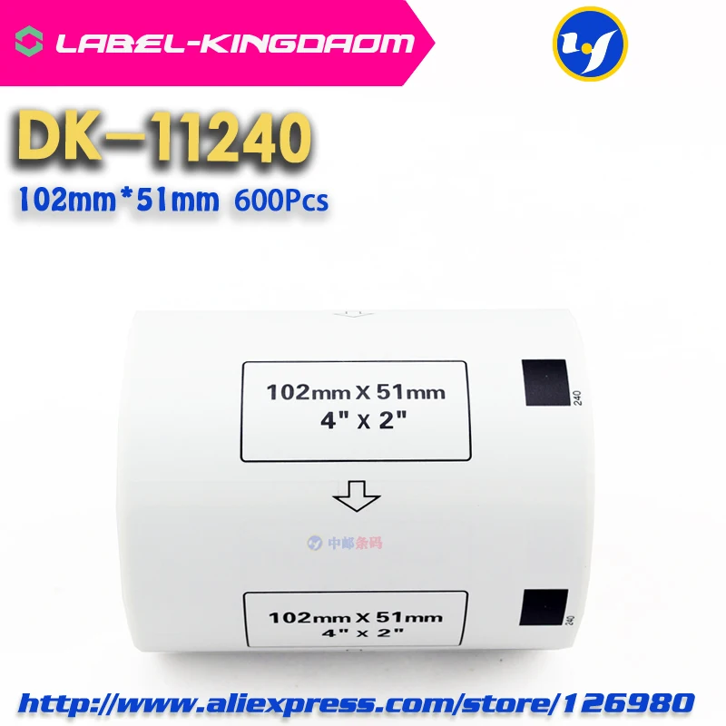 40 рулонов Brother DK 11240 совместимая этикетка 102*51 мм 600 шт Принтер этикеток QL 1060N|brother