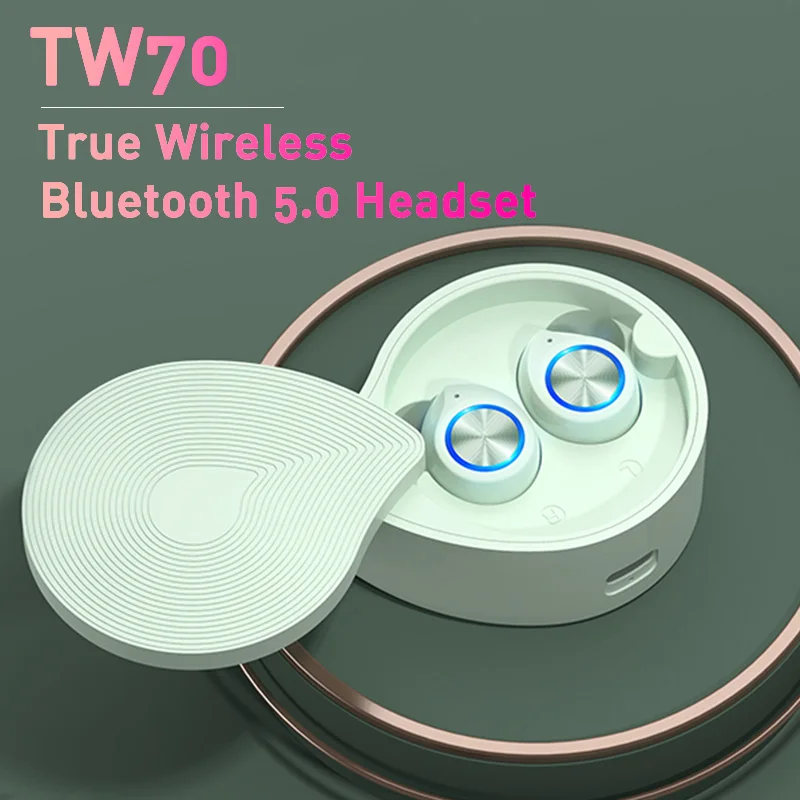 

TW70 TWS Wireless Touch Headphones Bluetooth V5.0 Earphone HIFI Stereo In-Ear Handsfree Gaming Headset Sport Earbuds With Mic