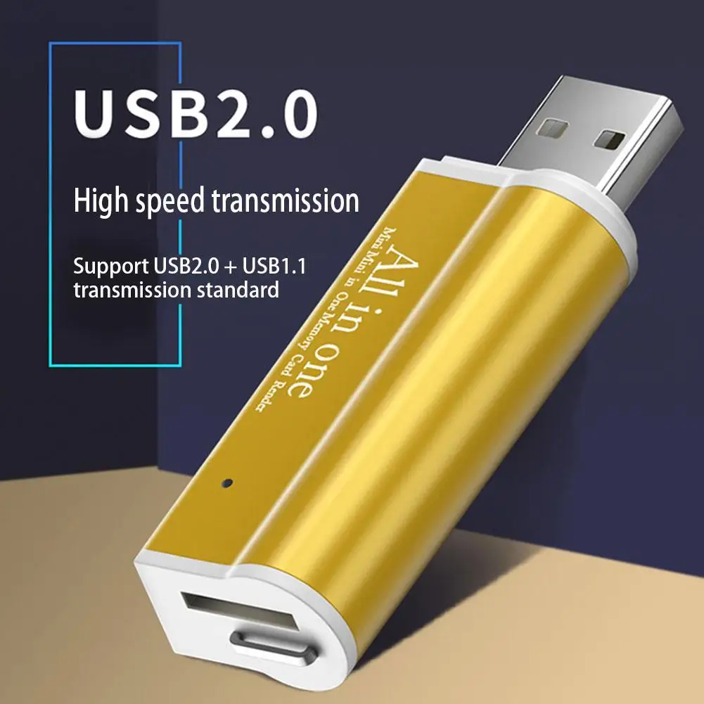 USB 2,0 многофункциональный считыватель смарт-карт памяти OTG адаптер мини-считыватель карт для OTG/TF/SD Micro SD компьютер ноутбук