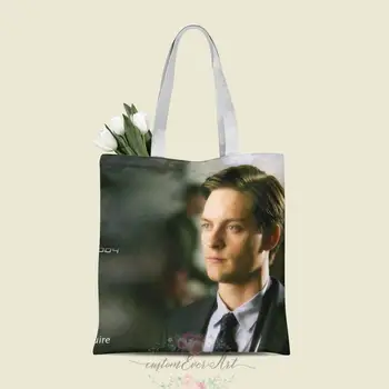 

Tobey Maguire tote bag custom canvas tote bags for women for teacher Birthday Bags Gift Bag personalized gifts