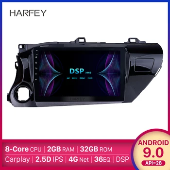 

Harfey Car Auto Radio Stereo 2Din 10.1" Android 9.0 HD for TOYOTA HILUX Left Hand Driver 2016-2018 with Bluetooth GPS Navi USB