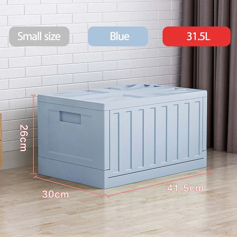 Складная коробка для хранения, прочная полипропиленовая Органайзер, цветная домашняя корзина, розовая синяя складная пластиковая ёмкость для дома и автомобиля - Цвет: S-Blue