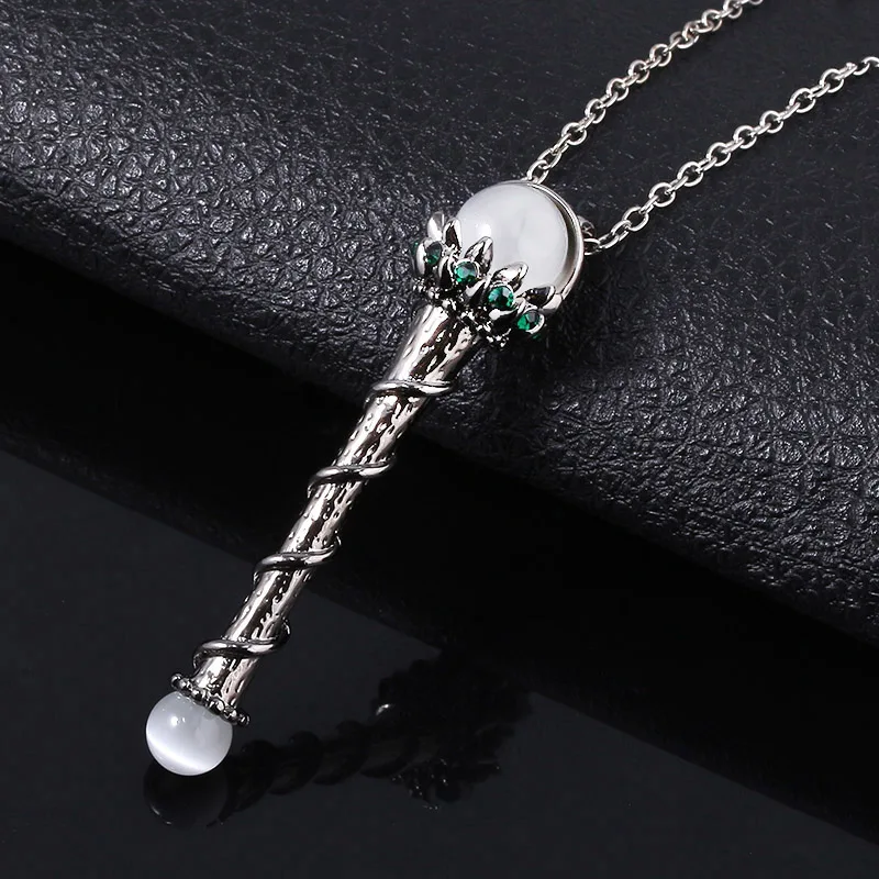 

Movie Maleficent Cosplay Necklace Sleeping Beauty Maleficent Branch Wand Pendant Necklace for Women Girls Christmas Jewelry Gift