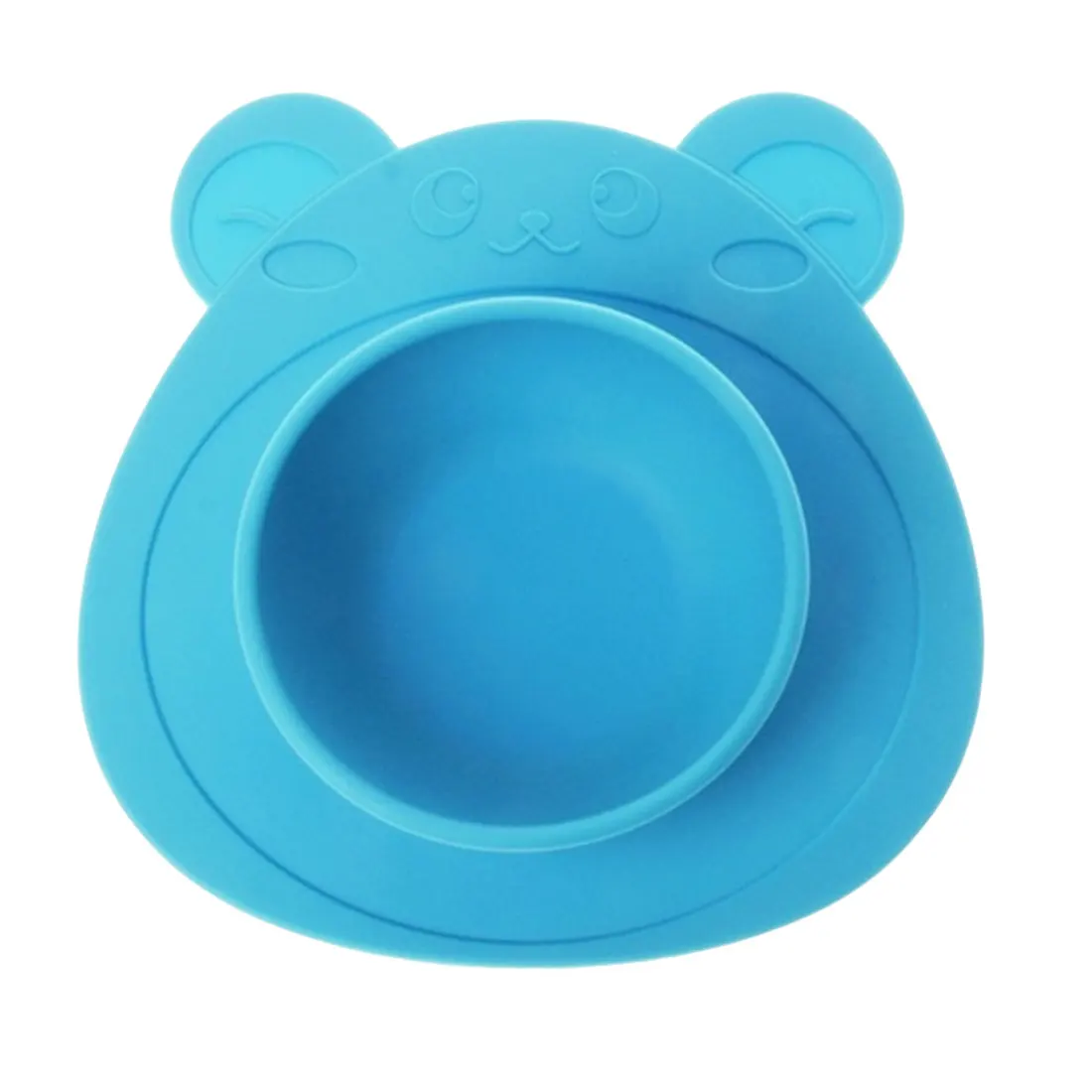 Детская тарелка силиконовая миска с присоской силиконовая тарелка для еды, поднос для ребенка - Цвет: 4