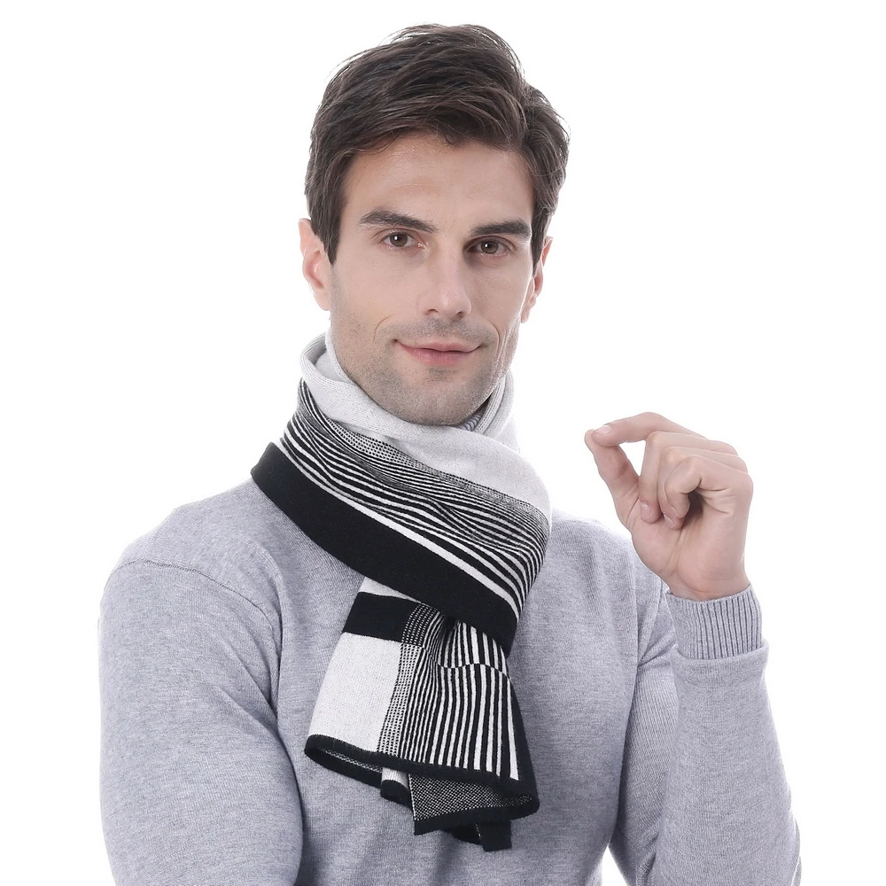 2022 Luxury Brand Korean Style Men Scarf Winter Cashmere Warm Wool