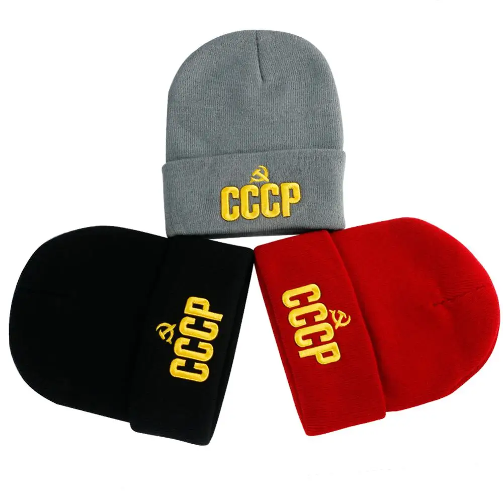 Русский, СССР Skullies Beanies Casquette шапка мужская русская буква вязаный берет осень и зима теплый унисекс помпон хип хоп шапка