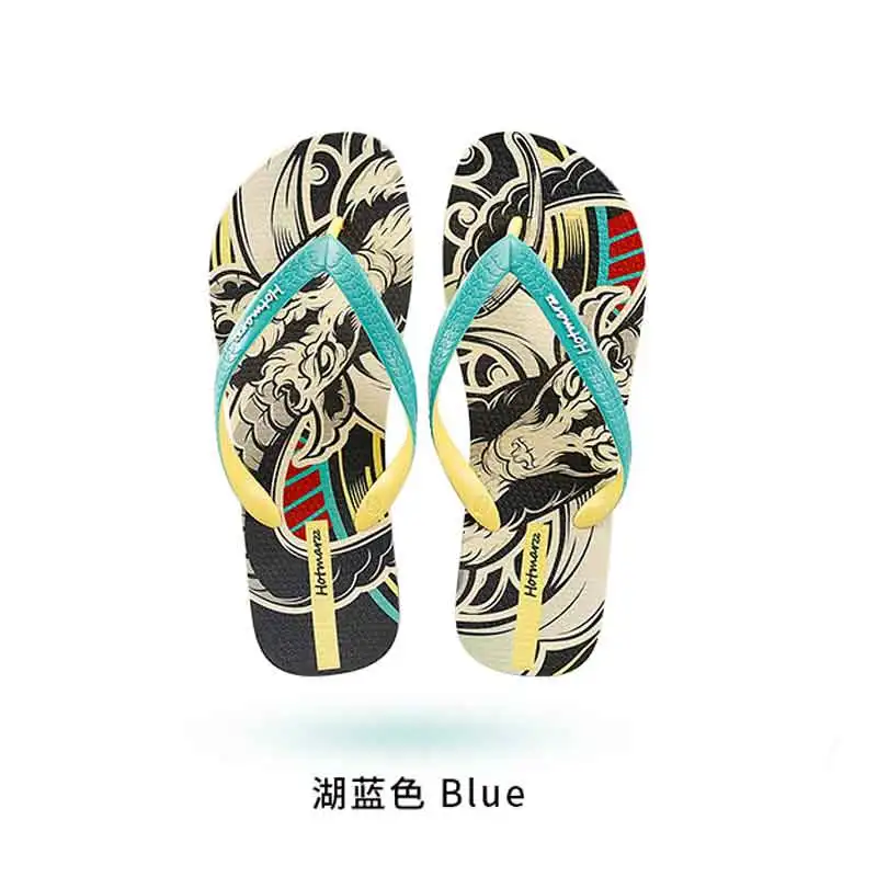 Hotmarzz flip flops men's slippers tide outdoor men's trend 2019 new non-slip personality sandals beach shoes