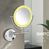 Cosmetic Mirror Silver Brass Dual Side Led Light Bathroom Mirror Extending Fold Wall Lamp Magnification 3/5/10 X Makeup Mirror 1