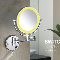 Cosmetic Mirror Silver Brass Dual Side Led Light Bathroom Mirror Extending Fold Wall Lamp Magnification 3/5/10 X Makeup Mirror 1