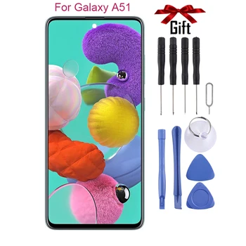 

iPartsBuy for Galaxy A51 Original Super AMOLED Material LCD Screen and Digitizer Full Assembly with Frame